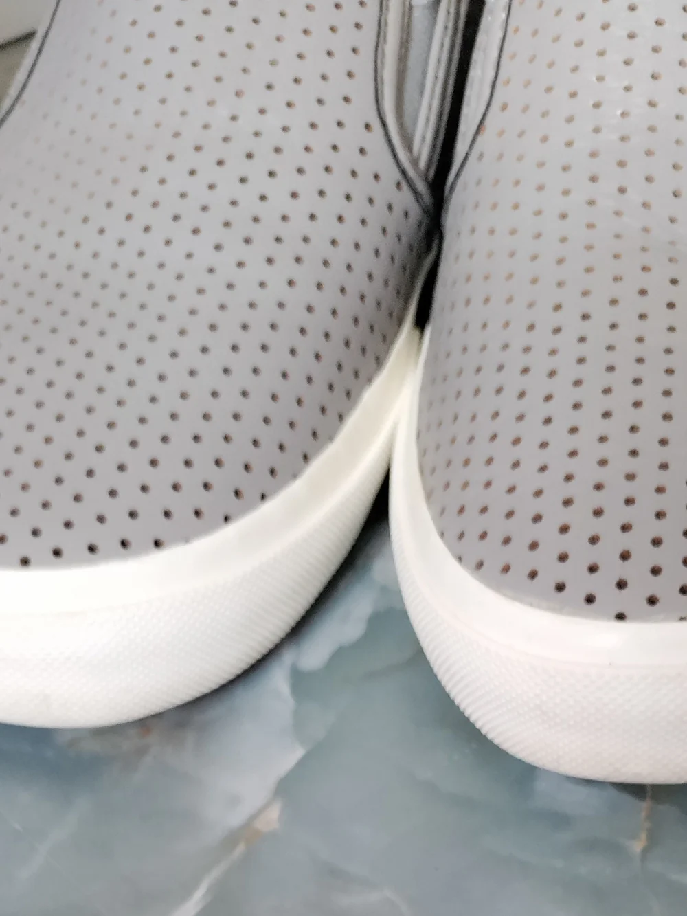 Michael Kors Keaton Perforated Leather Slip-On Sneakers Gray Size 6